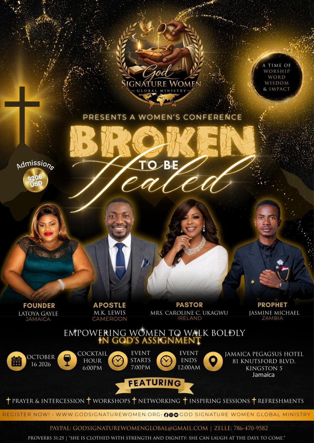 Broken To Be Healed — Women's Conference, October 2026, Jamaica Pegasus Hotel, hosted by God Signature Women Global Ministry